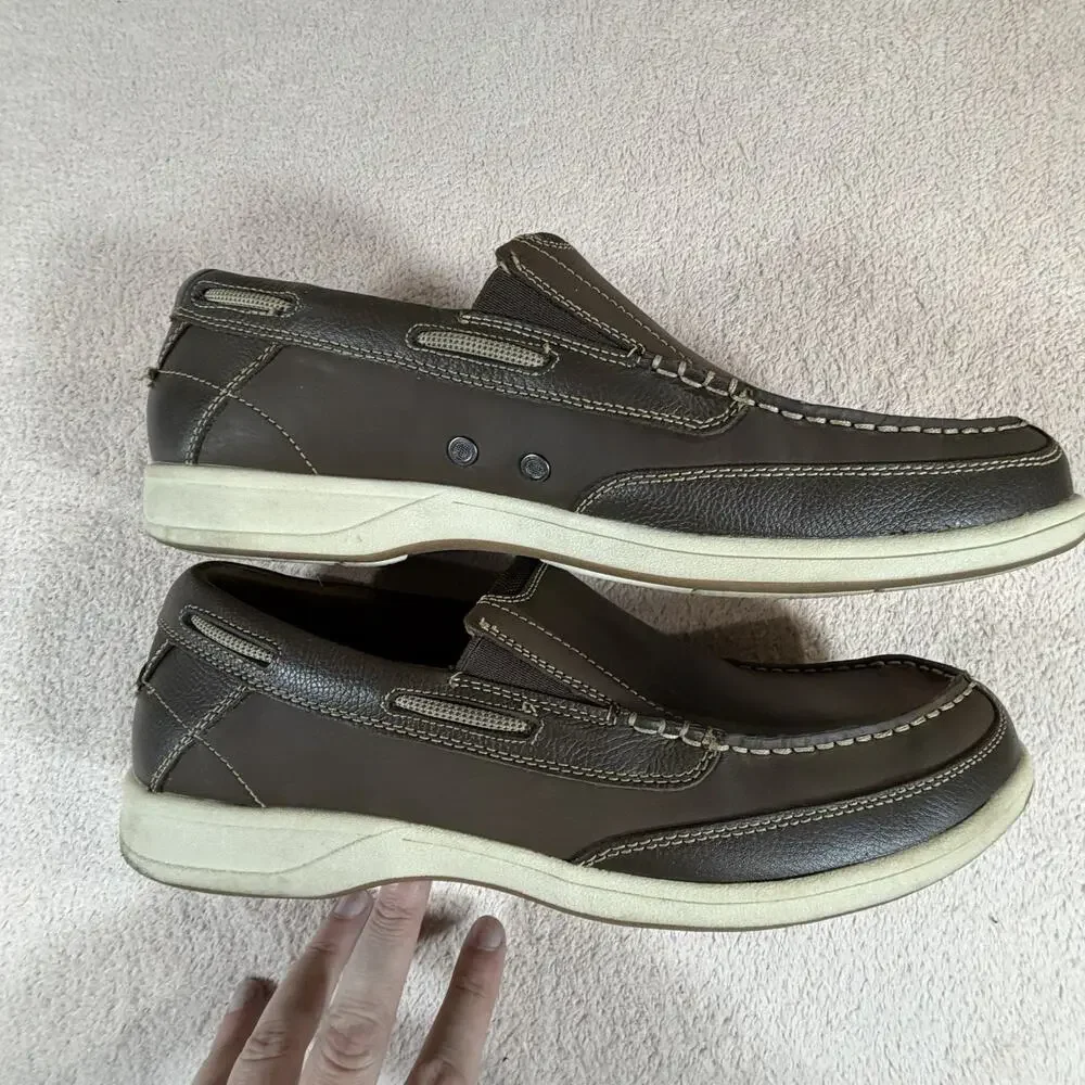 Florsheim Lakeside Slip On Men 12M Leather Moc Toe Shoes